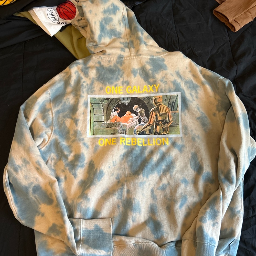 Element Blue and Tan Tie-Dye Hoodie